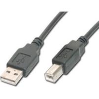 Digitus AK-300105-018-S USB-kabel USB 2.0 USB-A stekker, USB-B stekker 1.80 m Zwart Rond, Afgeschermd (dubbel) - thumbnail