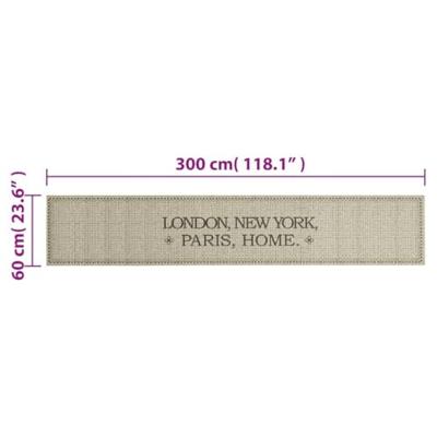 VidaXL Keukenmat wasbaar home-tekst 60x300 cm fluweel