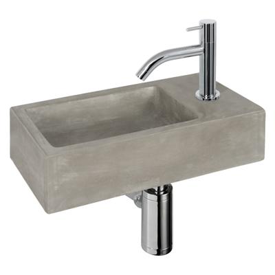 Differnz Differnz Ravo fonteinset beton donkergrijs - kraan gebogen chroom