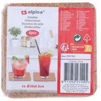 Alpina onderzetters kurk 6 st. Ø10cm - thumbnail