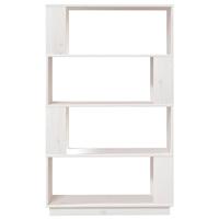 Boekenkast/kamerscherm 80x25x132 cm massief grenenhout wit - thumbnail