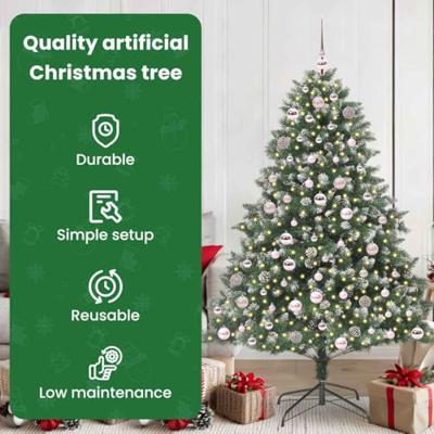 Kunstkerstboom met 300 LED Groen 180 cm PVC en Plastic en Staal Kunstkerstboom met 300 LED Groen 180 cm PVC en Plastic en Staal