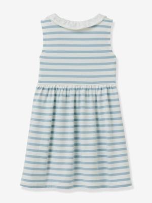 Gemarmerde jurk voor meisjes - Biologisch katoen CYRILLUS blauw