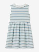 Gemarmerde jurk voor meisjes - Biologisch katoen CYRILLUS blauw - thumbnail