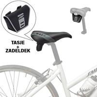 Selle SMP Smp handgemaakt zadeltasje met luxe regencover (univ.) - thumbnail