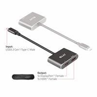 Club 3D MST Hub USB 3.2 Gen2 Type-C (DP™ Alt-Mode) op DisplayPort™ + HDMI™ 4K60Hz St./B. - thumbnail