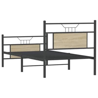 Bedframe zonder matras hout sonoma eikenkleurig 75x190 cm