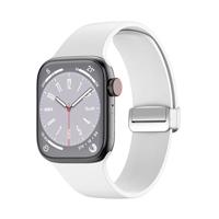 Siliconen bandje - Folding Buckle - Wit - Geschikt voor Apple Watch 38mm / 40mm / 41mm / 42mm - thumbnail