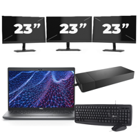 Dell Latitude 5430 - Intel Core i5-12e Generatie - 14 inch - 16GB RAM - 256GB SSD - Windows 11 Home + 3x 23 inch Monitor - thumbnail