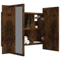 Spiegelkast LED 60x12x45 cm bewerkt hout gerookt eikenkleurig - thumbnail