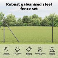 VidaXL Afrasteringspaal grijs 25 x 1 m (13 mm gaas) staal - thumbnail