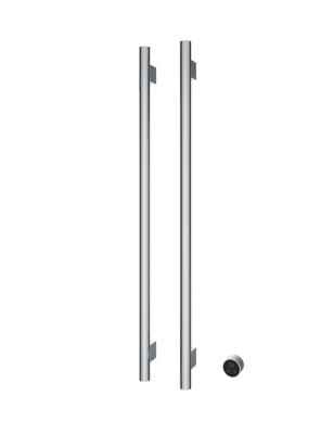 Hotbath &MORE set van 2 rails RARV135 ROUND135 cm met separate schakelaar en inbouw element Chroom (RARV135-2CR)