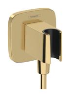 Hansgrohe FixFit Q muuraansluitbocht met handdouchehouder, Polished Gold Optic - thumbnail
