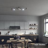 Riga - LED plafondlamp - 24 Watt 2345 Lumen - 6 spots - 6500K Neutraal wit - Draaibaar en dimbaar - GU10 - Kantelbaar - Plafondspot - IP20 Voor binnen - RVS - thumbnail