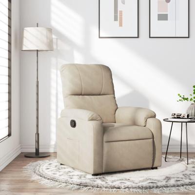 Fauteuil verstelbaar microvezelstof crmekleurig Fauteuil verstelbaar microvezelstof crmekleurig