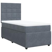 Boxspring met matras fluweel donkergrijs 140x190 cm - thumbnail