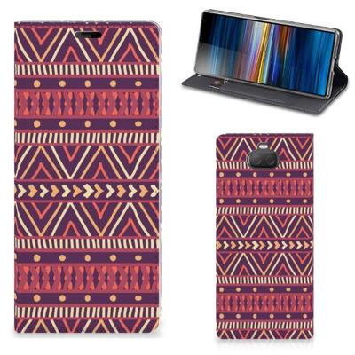 Sony Xperia 10 Plus | Hoesje met Magneet | Aztec Paars Sony Xperia 10 Plus | Hoesje met Magneet | Aztec Paars