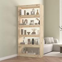 Boekenkast/kamerscherm 80x30x167,4 cm massief grenenhout - thumbnail