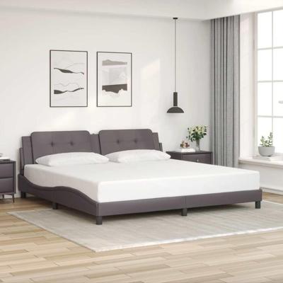 Bedframe zonder matras "Zadar" kunstleer grijs 200x200 cm