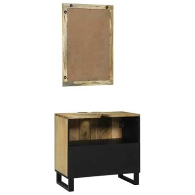 Badkamermeubelset met plank met opslag 2 pcs Bruin Bewerkt hout