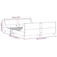 Bedframe zonder matras massief grenenhout wit 160x200 cm - thumbnail