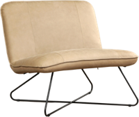 Grijze leren industriële fauteuil zonder armleuning Smile - Rancho Leer Stone (grijs leer) - thumbnail