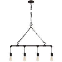 Hanglamp Amarcord 4x E27 gasbuis fitwerk roestbruin industrieel - thumbnail