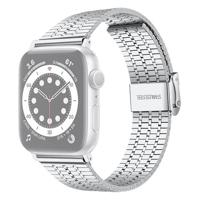 By Qubix - Metalen bandje - Zilver - Compatible met Apple watch 44mm / 45mm / 46mm / 49mm - Compatible Apple watch bandjes - thumbnail