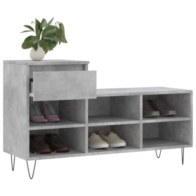 VidaXL Schoenenkast 102x36x60 cm bewerkt hout betongrijs