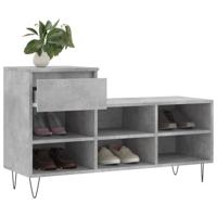 Schoenenkast 102x36x60 cm bewerkt hout betongrijs - thumbnail