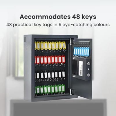 VidaXL Digitale kluis met slot donkergrijs 30 x 10 x 36,5 cm staal