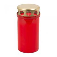 Overige Merken Herdenkingslichten met deksel 5 stuks rood/goud - thumbnail