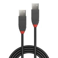 LINDY USB-kabel USB 2.0 USB-A stekker, USB-A stekker 0.20 m Zwart 36690 - thumbnail