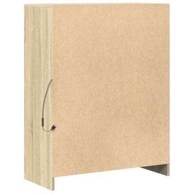 Dressoir met LED 77x34x100 cm bewerkt hout sonoma eikenkleurig