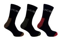 JCB Werksokken | Gekleurde Hiel en Tenen | Maat 39-43 | 3 paar - JCBX208 - thumbnail