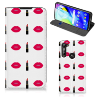 Motorola Moto G8 Power Hoesje met Magneet Lipstick Kiss - thumbnail