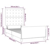 Bedframe zonder matras 100x200 cm stof donkerbruin - thumbnail