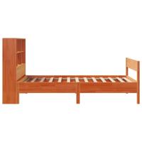 Bed met boekenkast zonder matras grenenhout wasbruin 120x190 cm - thumbnail