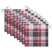 Tuinstoelen 8 st met kussens massief acaciahout - thumbnail