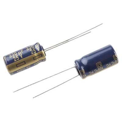 Panasonic Elektrolytische condensator 330 µF 25 V 20 % (Ø x h) 8 mm x 15.0 mm 1 stuk(s)