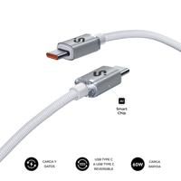 SUBBLIM Optimus USB-C naar USB-C kabel, 60 W, 1 m, gevlochten nylon, wit - thumbnail
