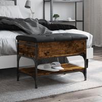 Schoenenbank 62x42x45 cm bewerkt hout gerookt eikenkleurig - thumbnail