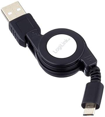 LogiLink CU0090 USB-kabel USB 2.0 USB-A stekker, USB-micro-B stekker 0.75 m Zwart Incl. oproller LogiLink CU0090 USB-kabel USB 2.0 USB-A stekker, USB-micro-B stekker 0.75 m Zwart Incl. oproller