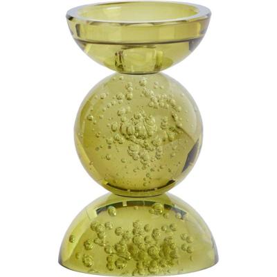 Kandelaar Itinga Glas Bubbel Olijfgroen 15,5 Cm