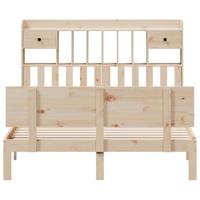 Bed met boekenkast zonder matras massief grenenhout 140x200 cm - thumbnail
