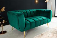 Retro 2-zitsbank NOBLESSE 165cm smaragdgroen fluwelen 2-zitsbank met decoratieve quilting - 41247 - thumbnail
