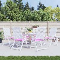 VidaXL Tuinstoelkussens 6 st 40x40x3 cm stof roze - thumbnail