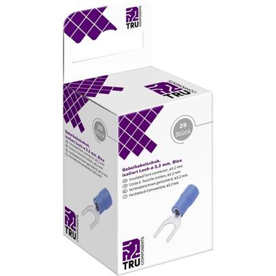 TRU COMPONENTS T2010C303 Vorkkabelschoen 1.5 mm² 2.5 mm² Schachtdiameter=3.2 mm Deels geïsoleerd Blauw 25 stuk(s)