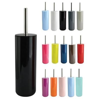 MSV Porto Toilet|wc-borstel in houder - kunststof - zwart - 38 cm