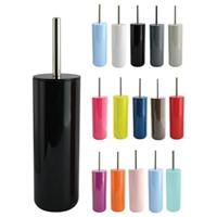 MSV Porto Toilet|wc-borstel in houder - kunststof - zwart - 38 cm - thumbnail